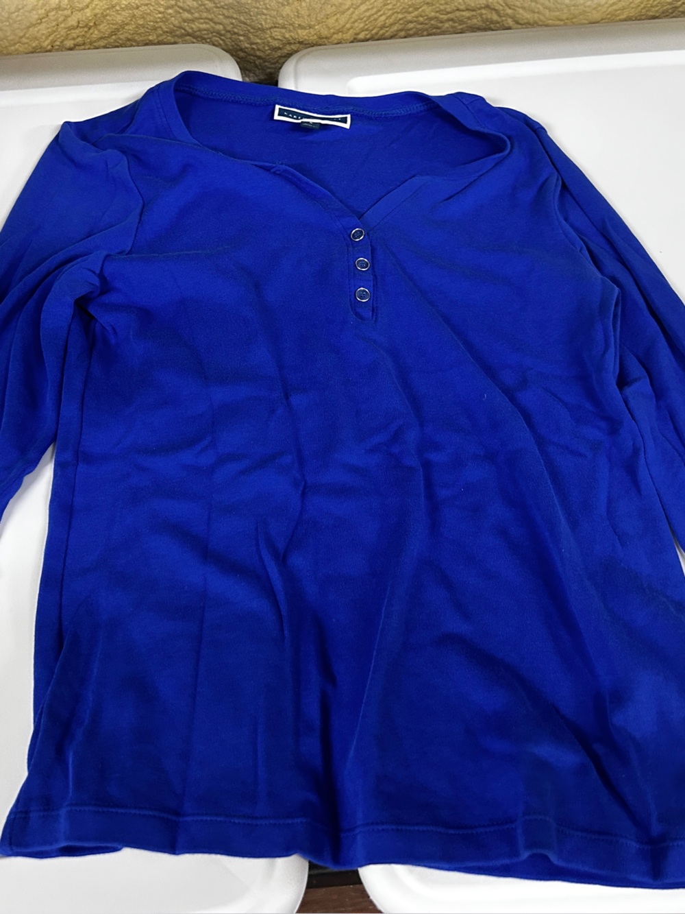 Karen Scott Royal Blue Long-Sleeve Top